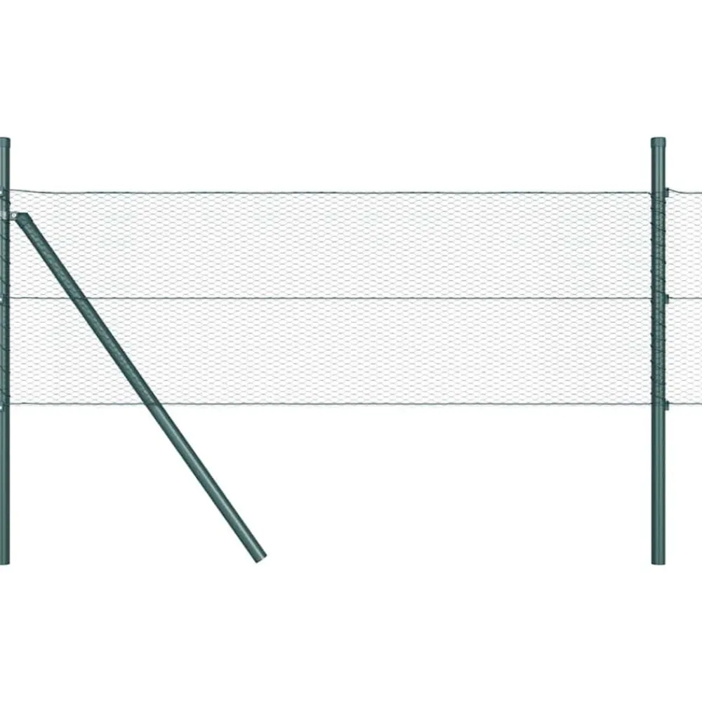 vidaXL Poste de Valla Verde 25 x 0,5 m (malla de 13 mm) Acero Verde bosque