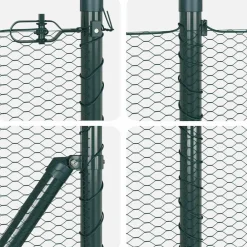 vidaXL Poste de Valla Verde 25 x 0,5 m (malla de 13 mm) Acero Verde bosque