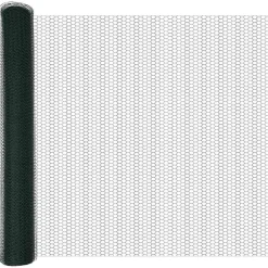 vidaXL Vallas De Jardín-Poste de Valla Verde 25 x 1 m (malla de 25 mm) Acero