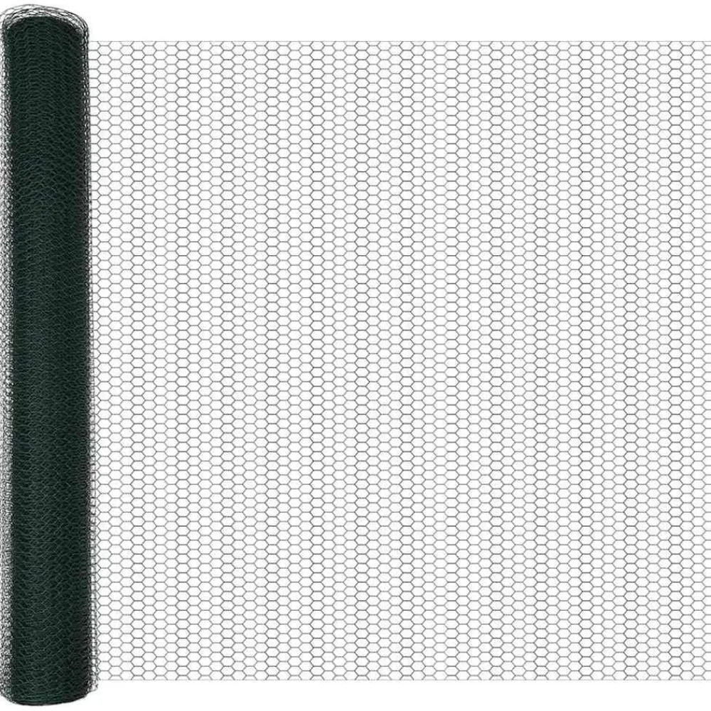 vidaXL Vallas De Jardín-Poste de Valla Verde 25 x 1 m (malla de 25 mm) Acero
