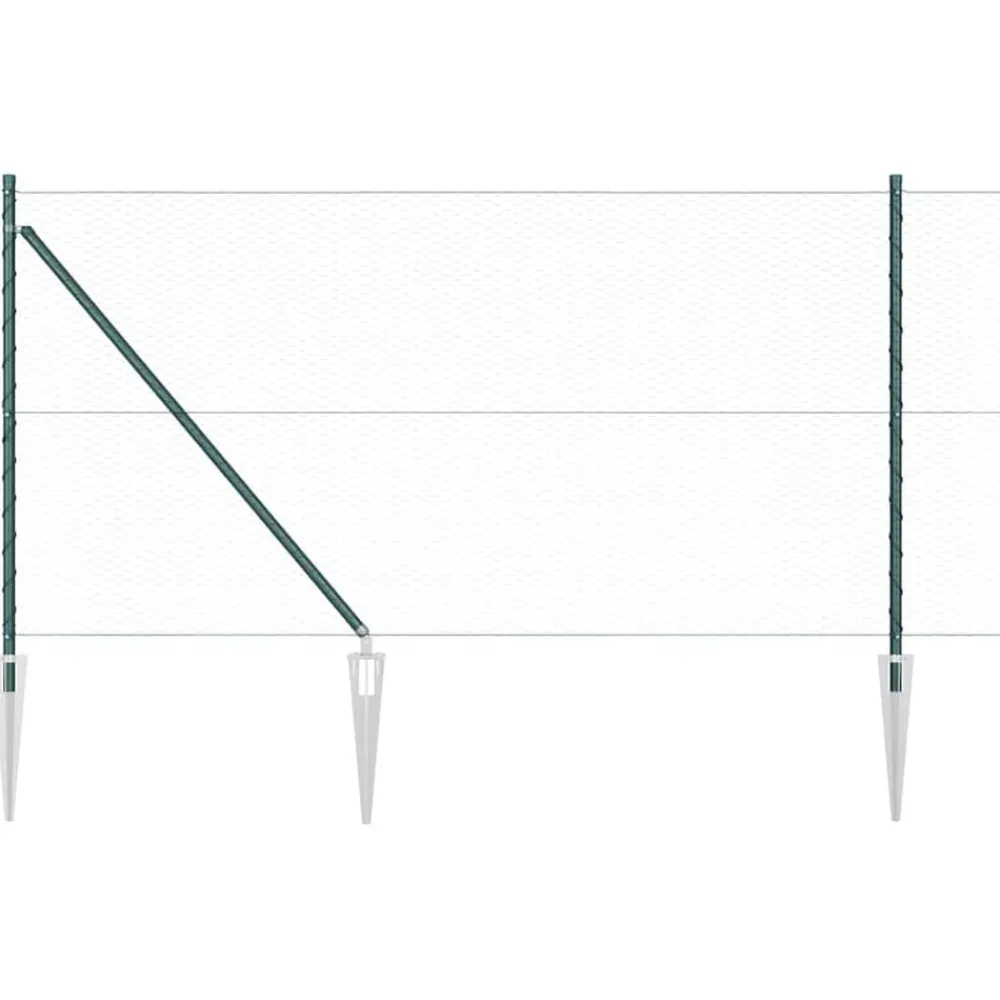 vidaXL Vallas De Jardín-Poste de Valla Verde 25 x 1 m (malla de 25 mm) Acero