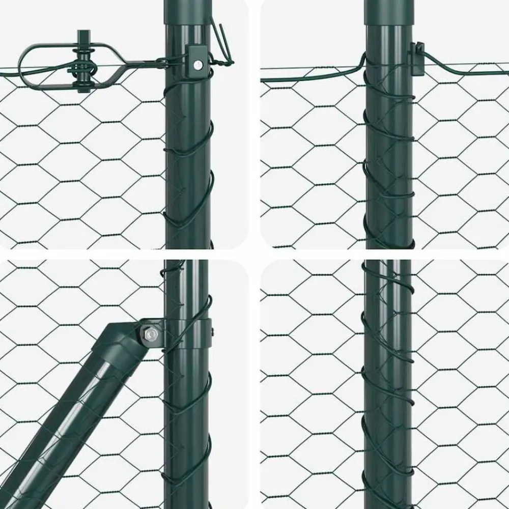 vidaXL Vallas De Jardín-Poste de Valla Verde 25 x 1 m (malla de 25 mm) Acero