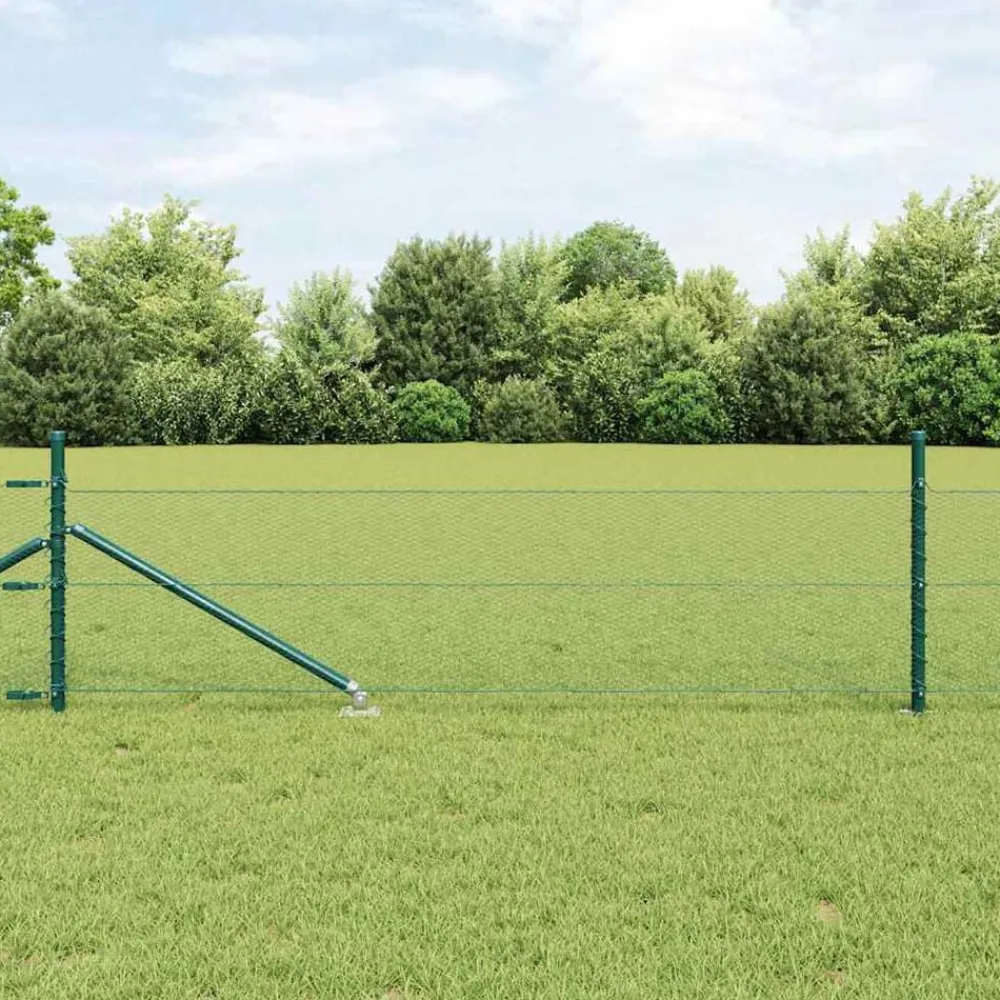 vidaXL Poste de Valla Verde 25 x 0,5 m (malla de 13 mm) Acero Verde bosque Sale
