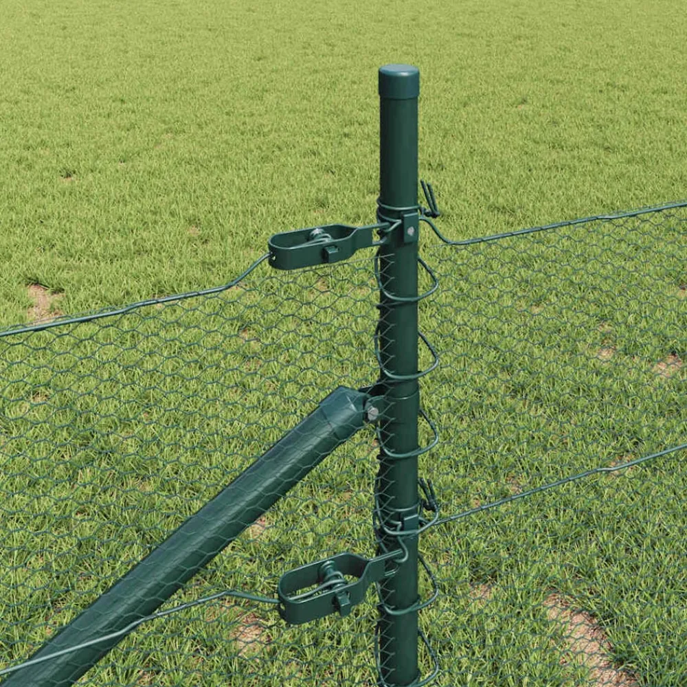 vidaXL Poste de Valla Verde 25 x 0,5 m (malla de 13 mm) Acero Verde bosque Sale