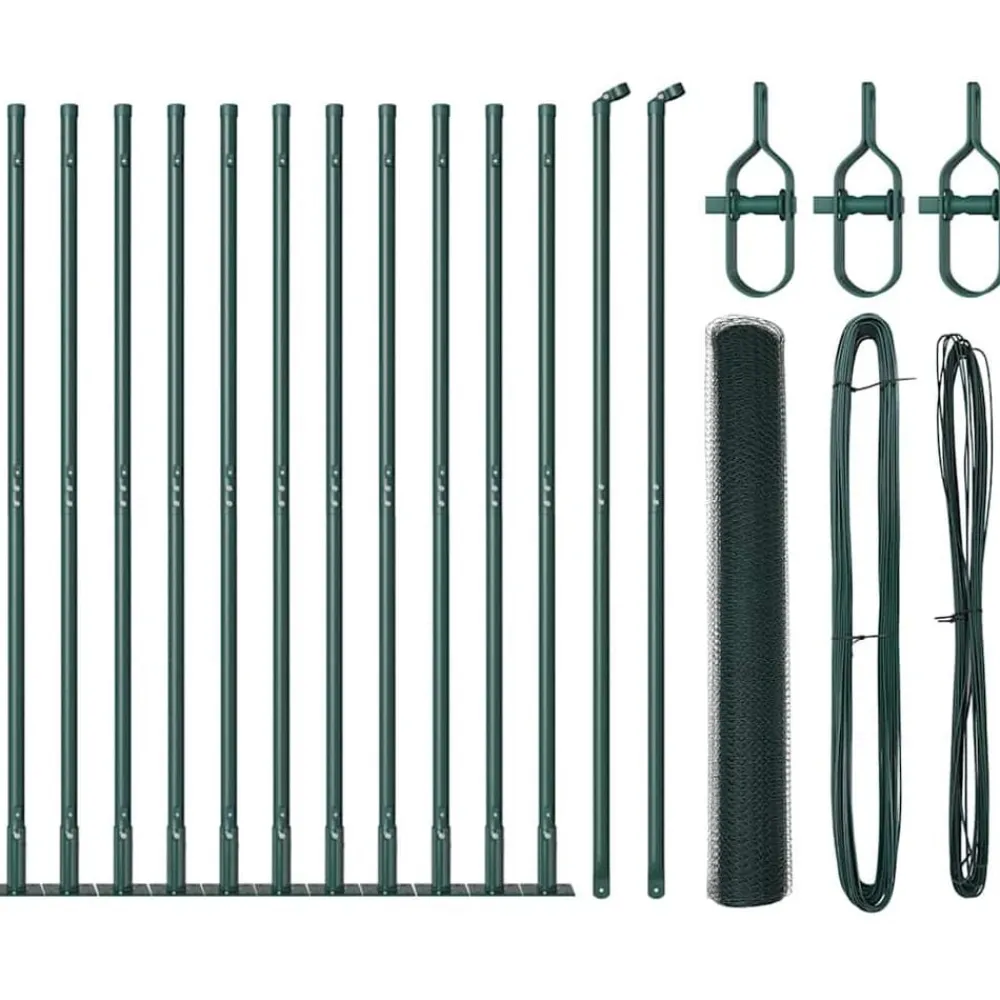 vidaXL Poste de Valla Verde 25 x 1 m (malla de 25 mm) Acero Verde oscuro Sale