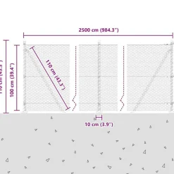 vidaXL Poste de Valla Verde 25 x 1 m (malla de 25 mm) Acero Verde oscuro Sale