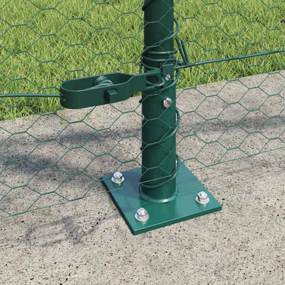 vidaXL Poste de Valla Verde 25 x 1 m (malla de 25 mm) Acero Verde oscuro Sale