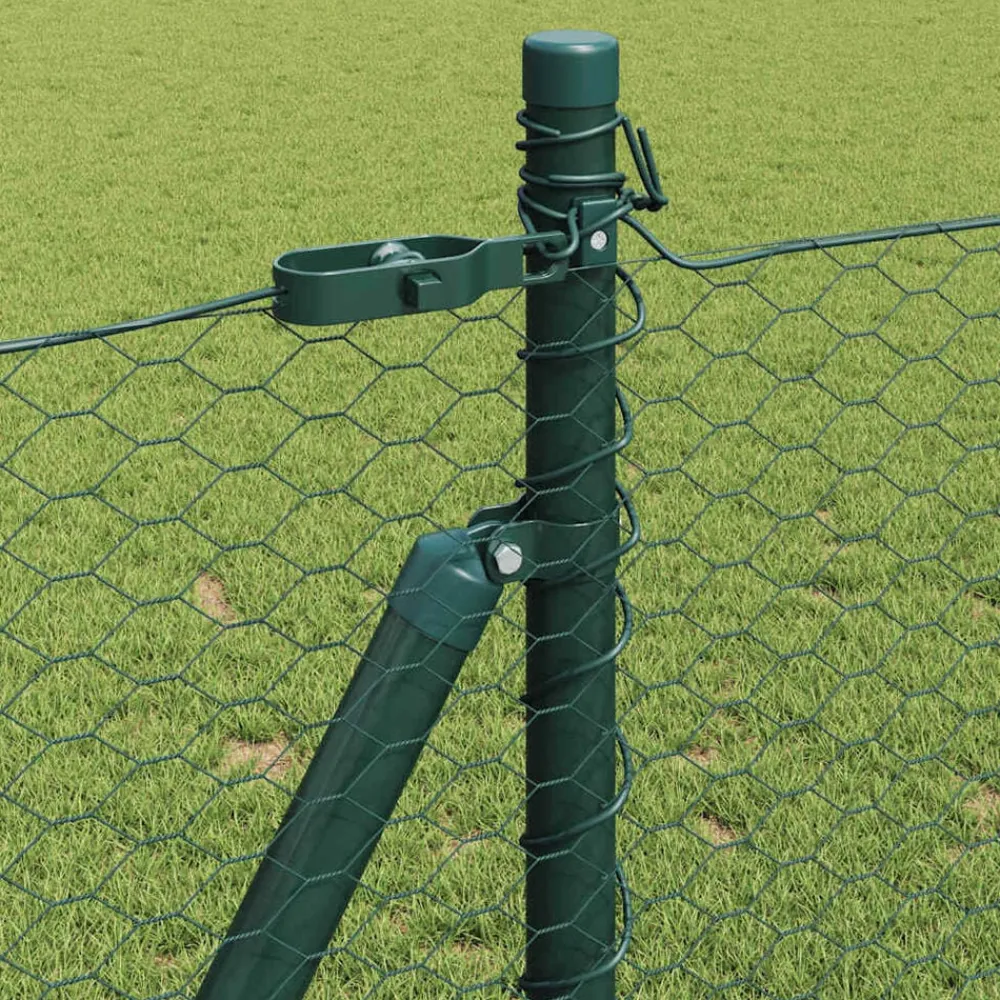 vidaXL Poste de Valla Verde 25 x 1 m (malla de 25 mm) Acero Verde oscuro Sale