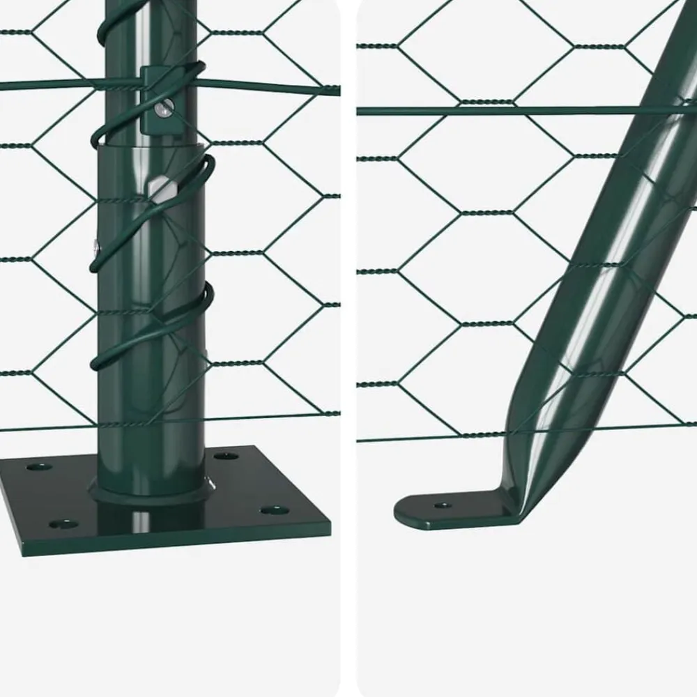 vidaXL Poste de Valla Verde 25 x 1 m (malla de 25 mm) Acero Verde oscuro Sale