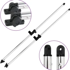 vidaXL Postes de soporte de toldos bimini para barcos 2 uds aluminio Best