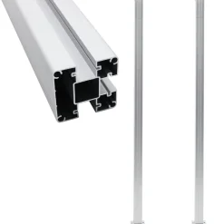 vidaXL Postes de valla 2 unidades aluminio 185 cm Plateado Hot