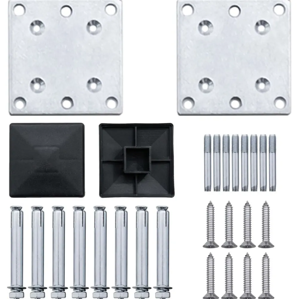 vidaXL Vallas De Jardín-Postes de valla 2 unidades aluminio 185 cm