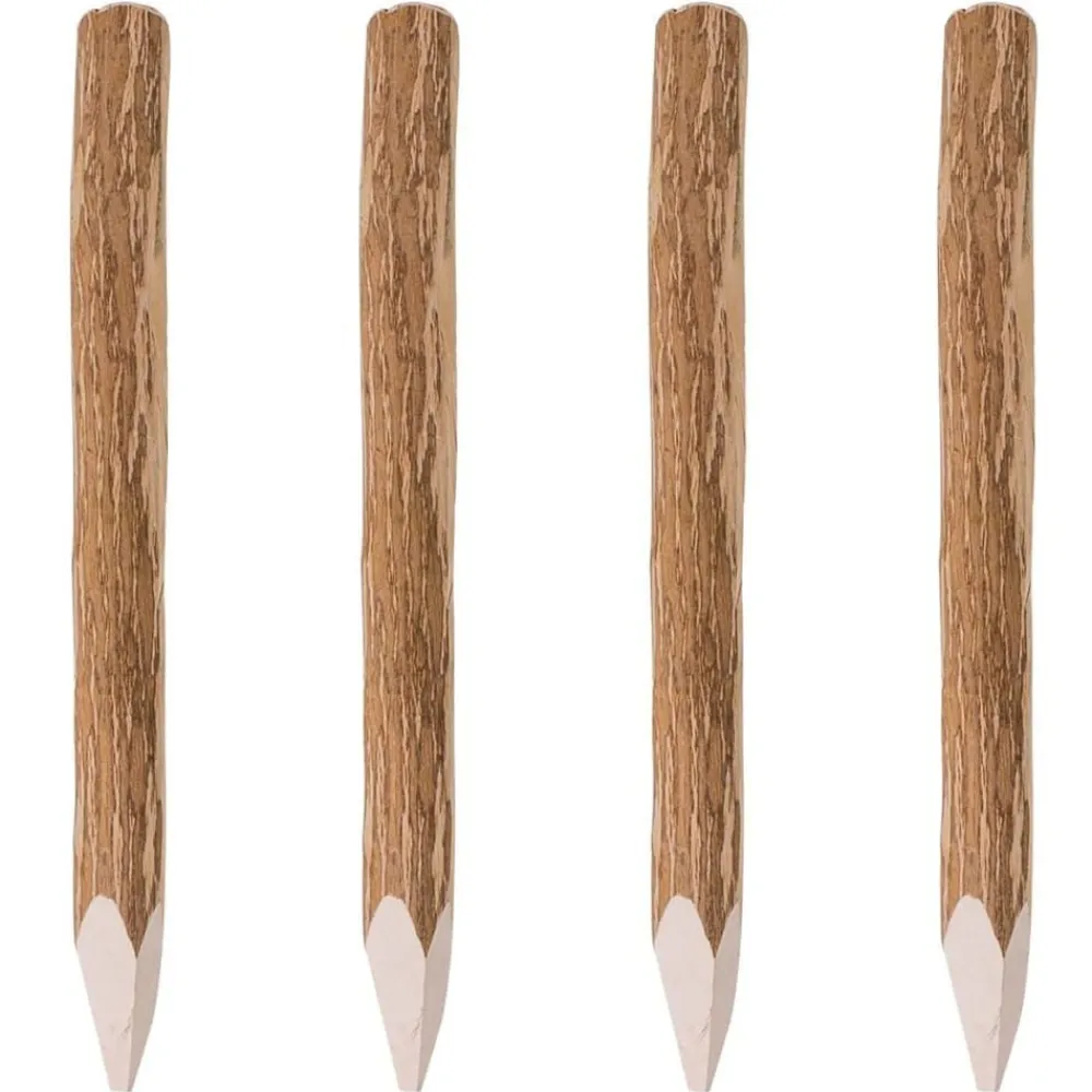 vidaXL Vallas De Jardín-Postes de valla puntiagudos 4 uds madera de avellano 90 cm