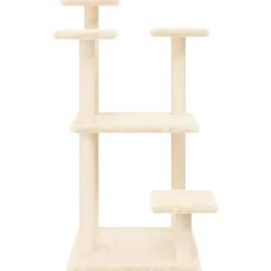 vidaXL Postes rascadores para gatos con plataformas 98,5 cm Crema Best