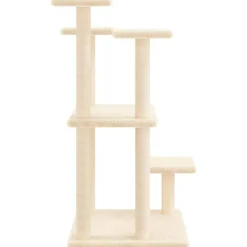 vidaXL Postes rascadores para gatos con plataformas 98,5 cm Crema Best