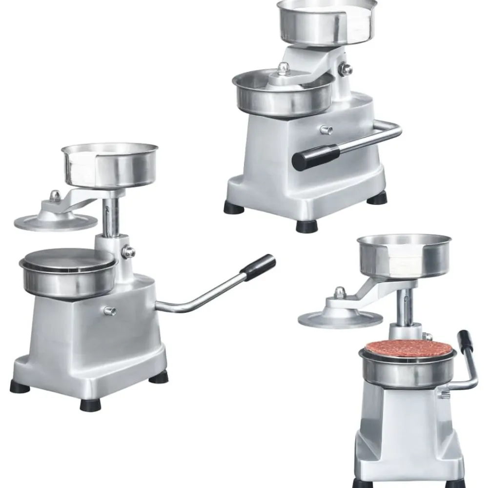 vidaXL Cocina Y Comedor-Prensa de hamburguesas y 500 papeles para separar aluminio 10cm