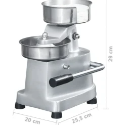 vidaXL Cocina Y Comedor-Prensa de hamburguesas y 500 papeles para separar aluminio 10cm