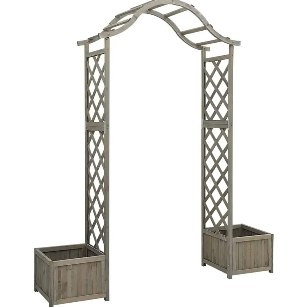 vidaXL Jardín-Pérgola de jardín con jardinera madera maciza de abeto
