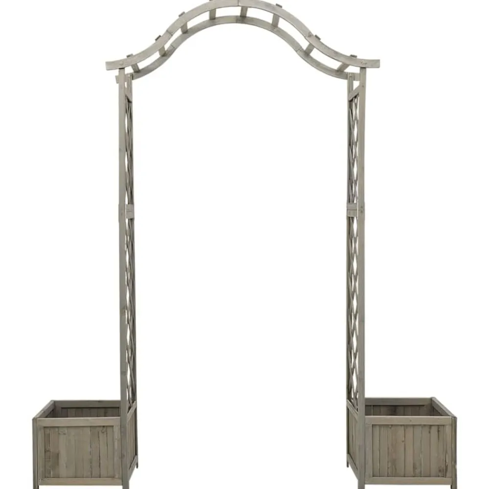 vidaXL Jardín-Pérgola de jardín con jardinera madera maciza de abeto