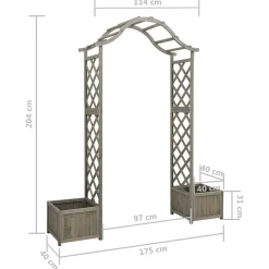 vidaXL Jardín-Pérgola de jardín con jardinera madera maciza de abeto