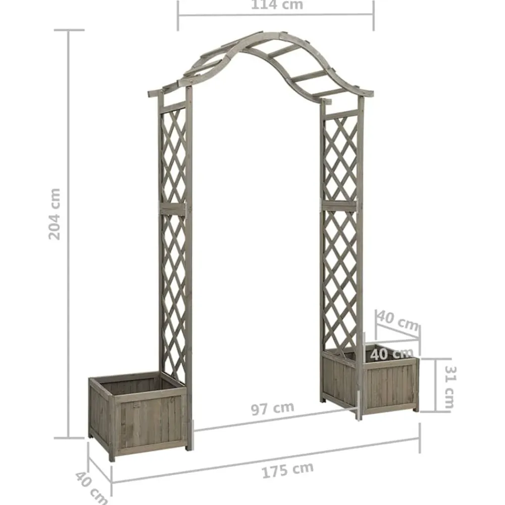 vidaXL Jardín-Pérgola de jardín con jardinera madera maciza de abeto