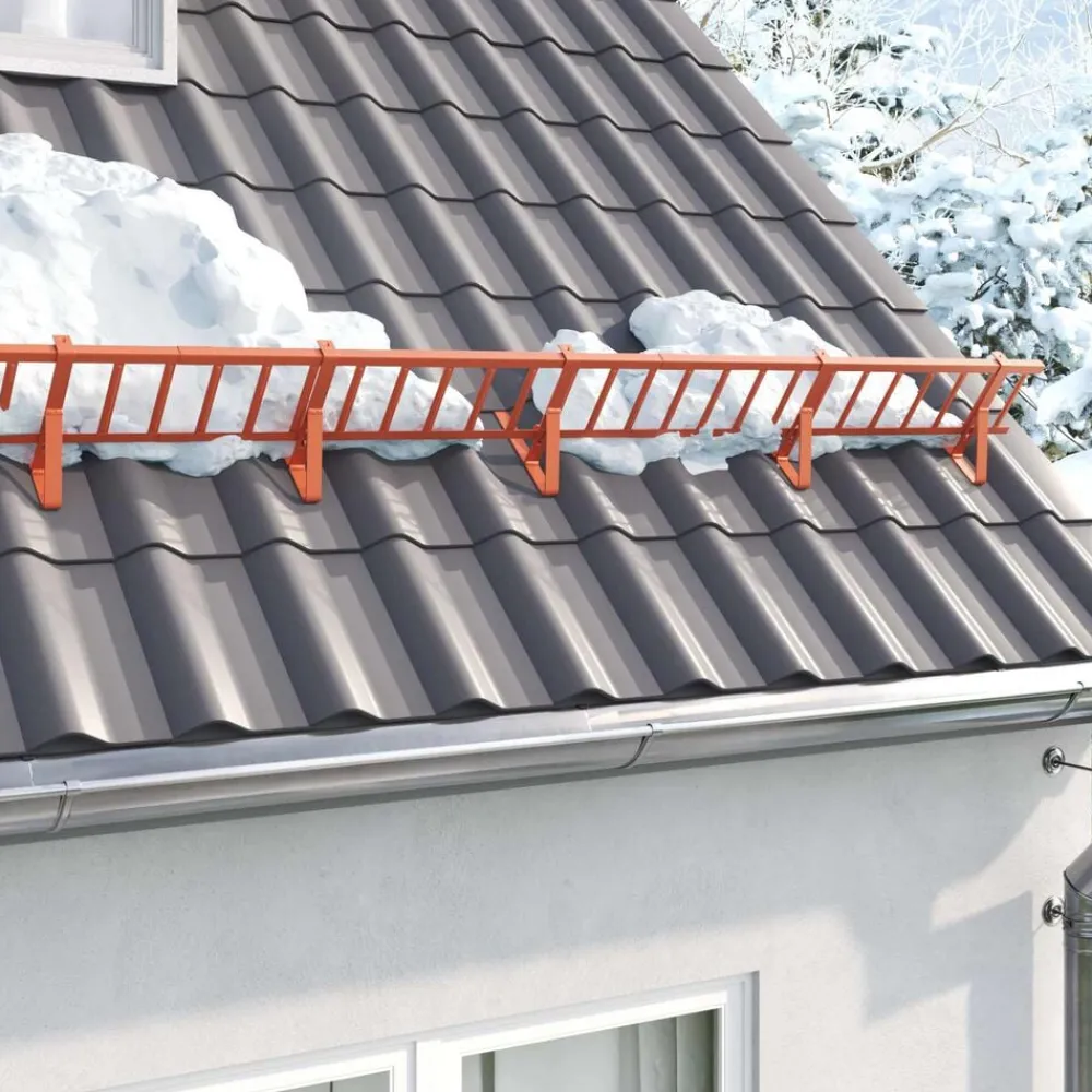 vidaXL Vallas De Jardín-Protección de Nieve para Techo 100 x 2,5 x 20 cm Acero