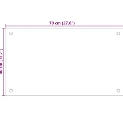 vidaXL Protección salpicaduras cocina vidrio templado 70x40 cm Negro Hot
