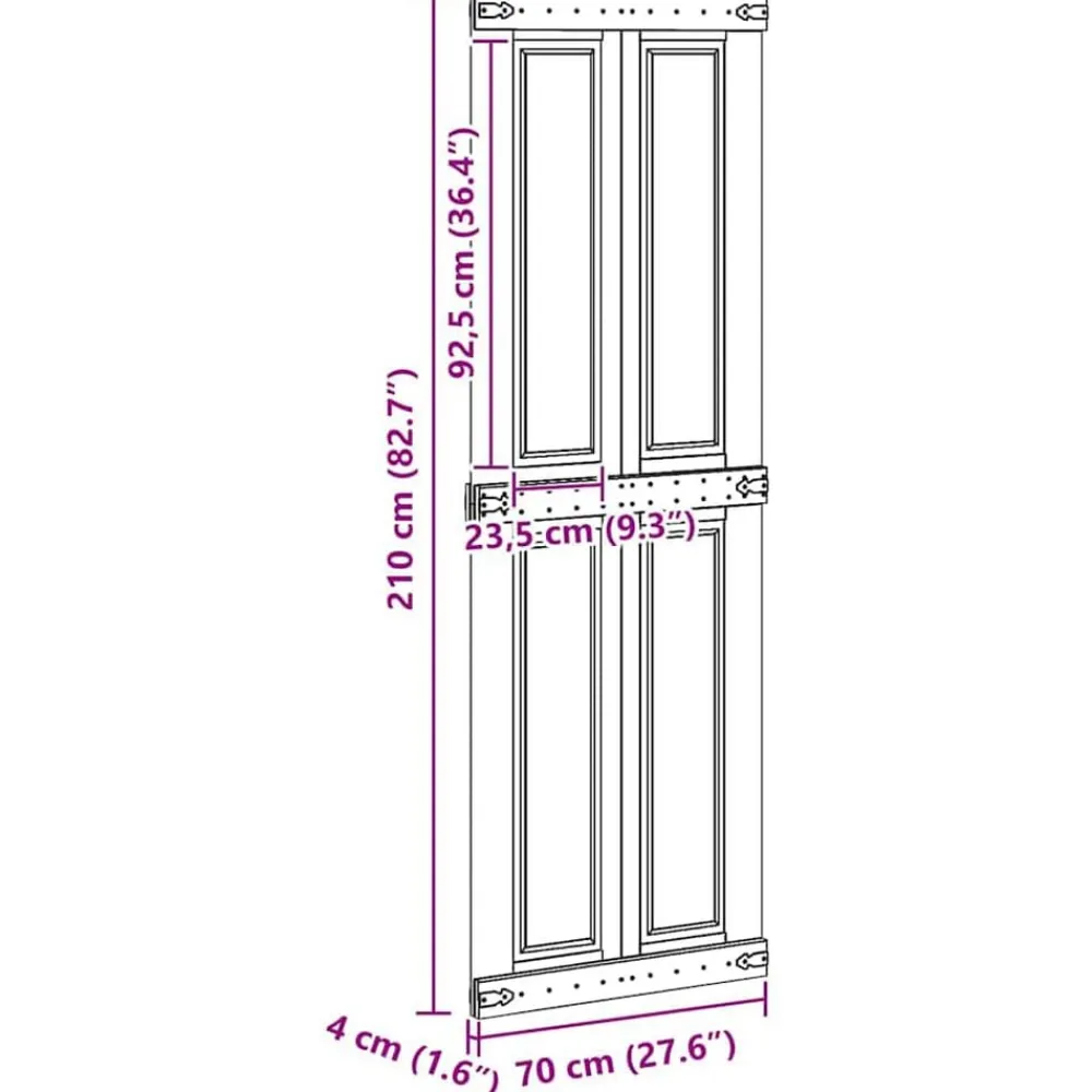 vidaXL Materiales De Construcción-Puerta Corona 70 x 210 cm Madera de ingeniería