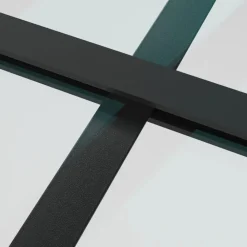vidaXL Materiales De Construcción-Puerta corredera aluminio y vidrio ESG negra 76x205 cm