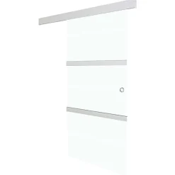 vidaXL Puerta corredera con tope suave vidrio ESG y aluminio 76x205 cm Best