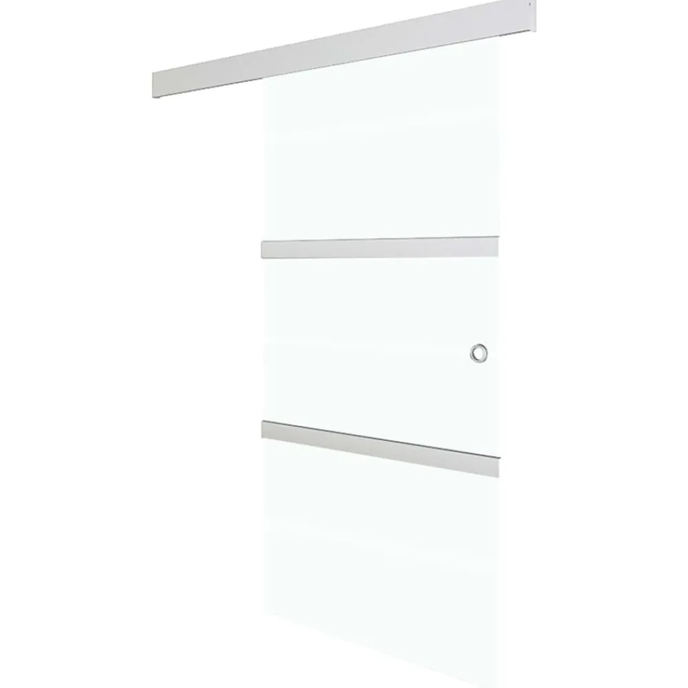 vidaXL Puerta corredera con tope suave vidrio ESG y aluminio 76x205 cm Best