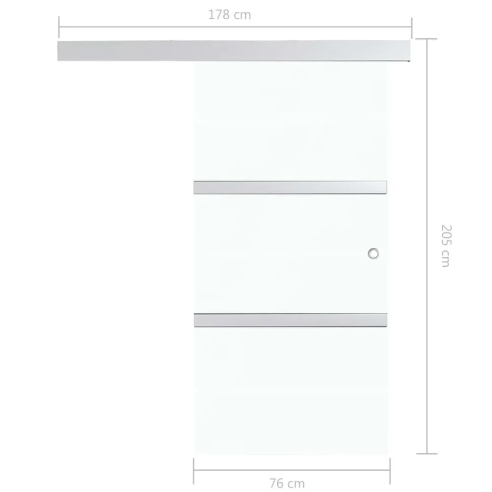 vidaXL Puerta corredera con tope suave vidrio ESG y aluminio 76x205 cm Best