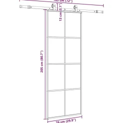 vidaXL Puerta corredera con juego herrajes 76x205 cm ESG vidrio Negro Best