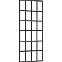 vidaXL Materiales De Construcción-Puerta corredera con set herrajes vidrio ESG aluminio 76x205 cm