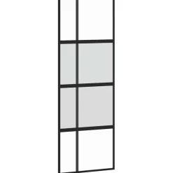 vidaXL Puerta corredera con herrajes negro 76x205 cm vidrio templado Best
