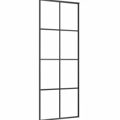 vidaXL Materiales De Construcción-Puerta corredera con juego herrajes 76x205 cm ESG vidrio