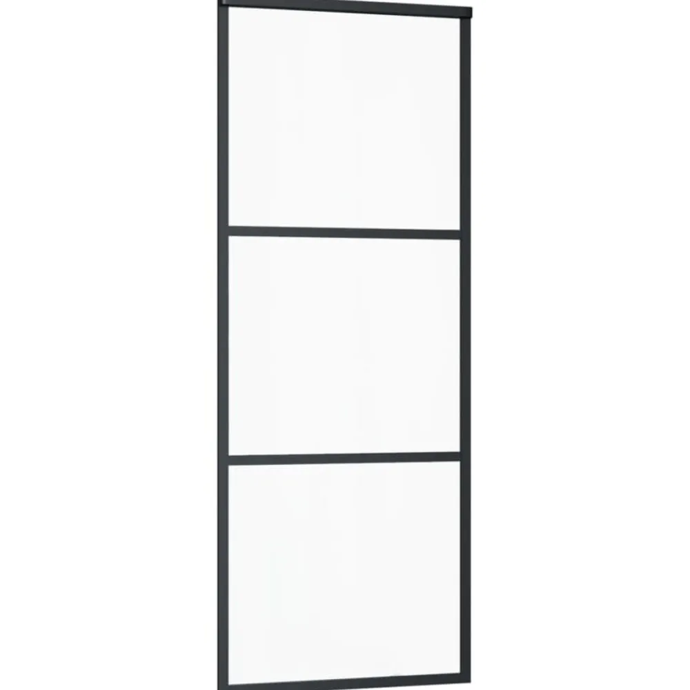 vidaXL Puerta corredera con herrajes ESG vidrio y aluminio 76x205 cm Online