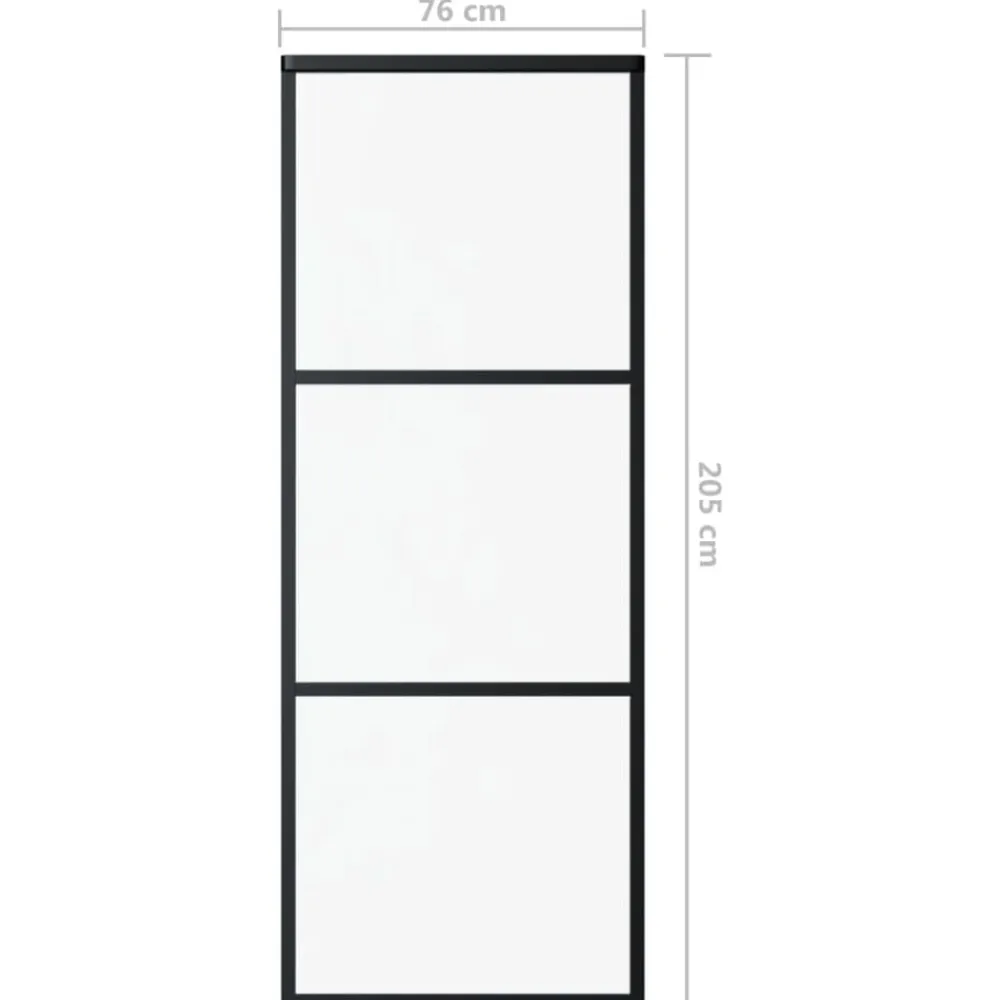 vidaXL Puerta corredera con herrajes ESG vidrio y aluminio 76x205 cm Online