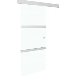 vidaXL Puerta corredera con topes suaves vidrio ESG aluminio 76x205 cm Clearance