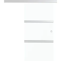 vidaXL Puerta corredera con topes suaves vidrio ESG aluminio 76x205 cm Clearance