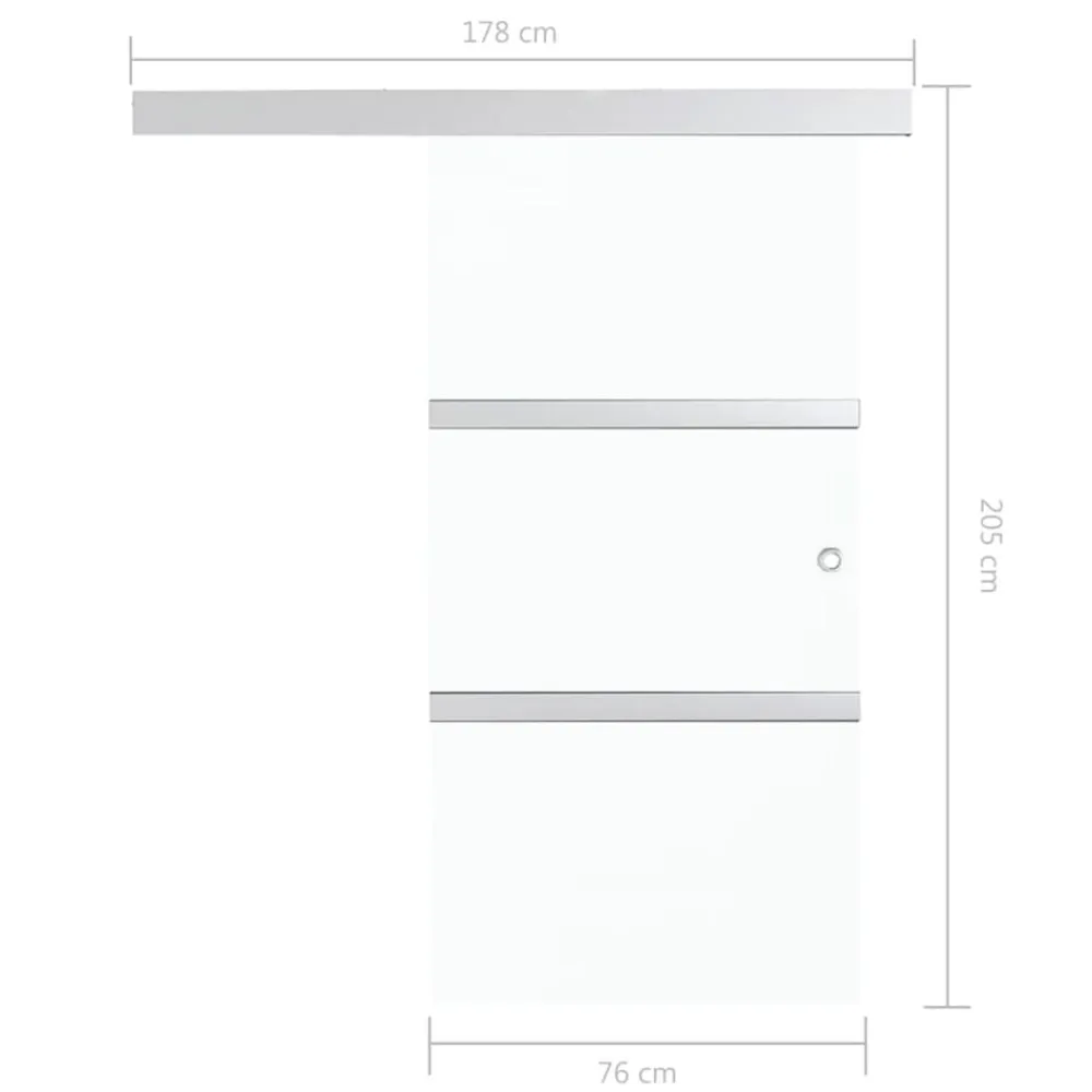 vidaXL Puerta corredera con topes suaves vidrio ESG aluminio 76x205 cm Clearance