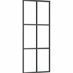vidaXL Puerta corredera con juego herrajes negro 76x205 cm ESG vidrio Online