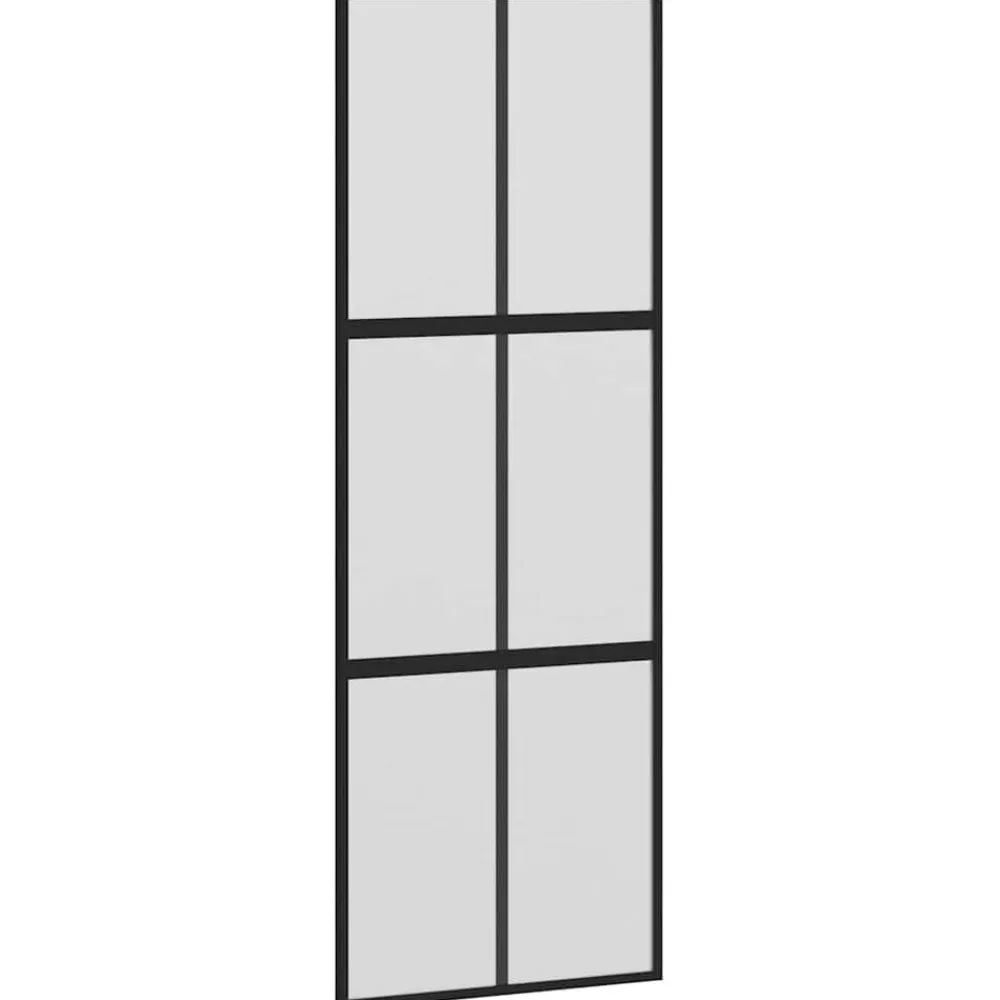 vidaXL Puerta corredera con herrajes negro 76x205 cm vidrio templado Negro y mate Sale