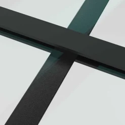 vidaXL Materiales De Construcción-Puerta corredera con juego herrajes negro 76x205 cm ESG vidrio