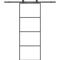 vidaXL Materiales De Construcción-Puerta corredera con juego herrajes 76x205 cm ESG vidrio