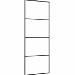 vidaXL Materiales De Construcción-Puerta corredera con juego herrajes 76x205 cm ESG vidrio