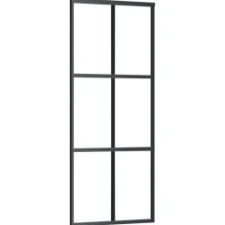 vidaXL Puerta corredera con herrajes ESG vidrio y aluminio 76x205 cm