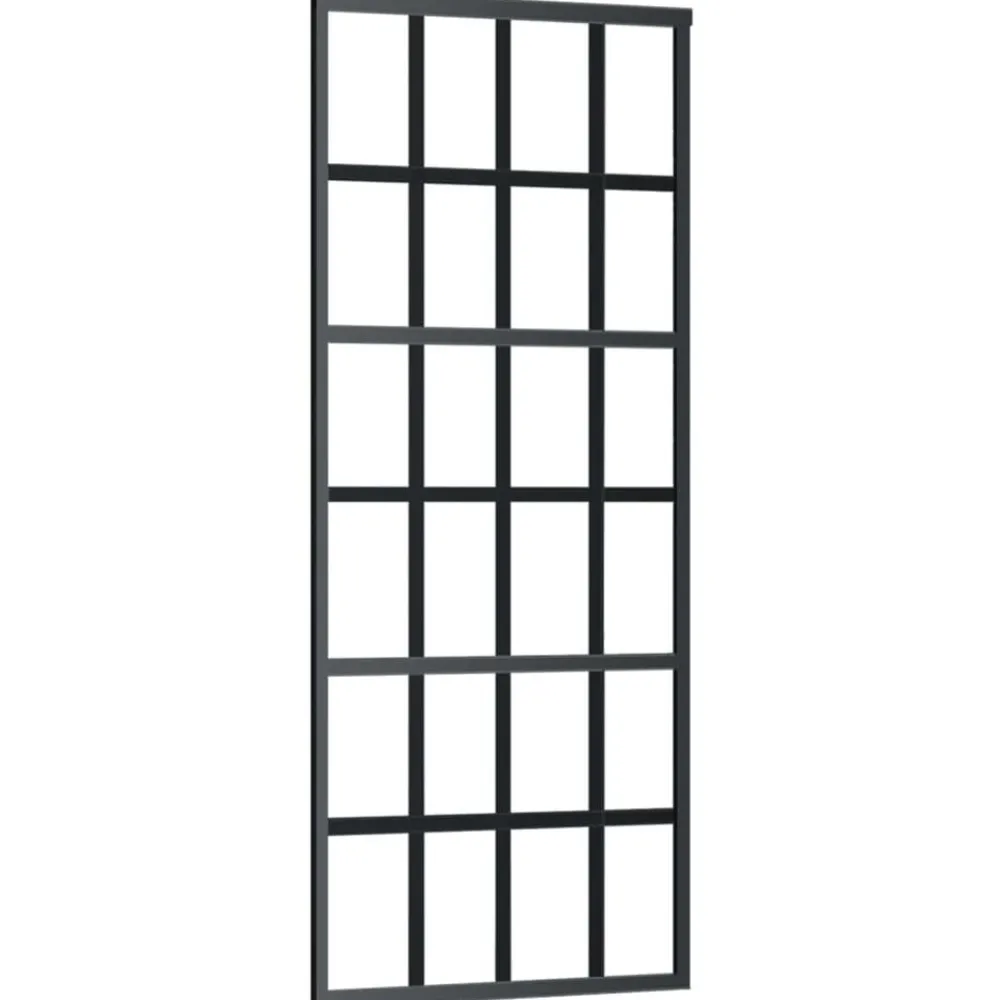 vidaXL Materiales De Construcción-Puerta corredera con herrajes ESG vidrio y aluminio 76x205 cm