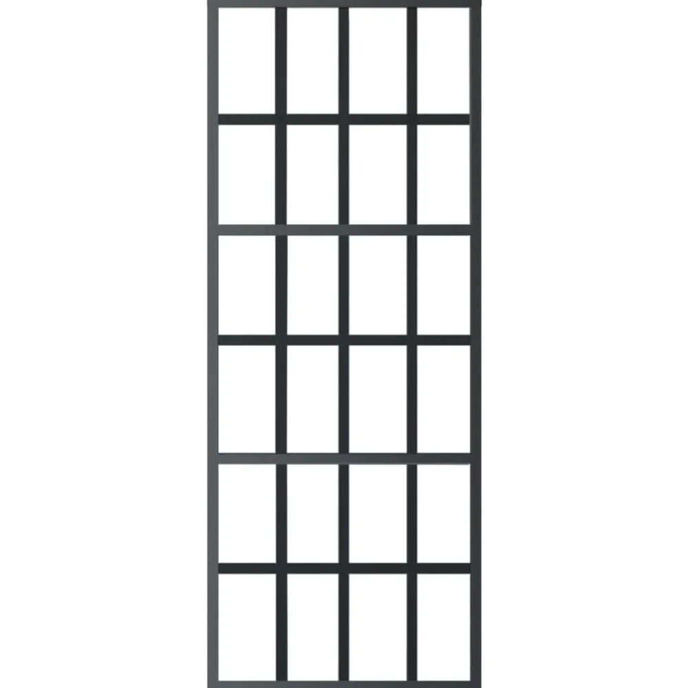 vidaXL Materiales De Construcción-Puerta corredera con herrajes ESG vidrio y aluminio 76x205 cm