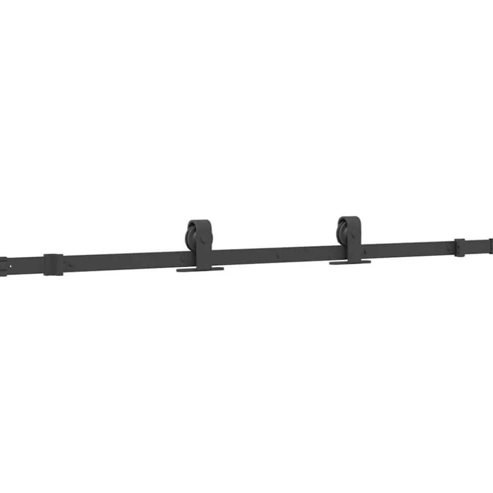 vidaXL Puerta corredera con herrajes negro 76x205 cm vidrio templado Negro y transparente oscuro Outlet